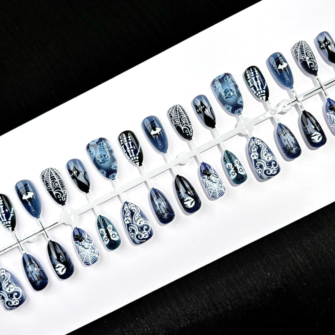 Artistic Halloween-Themed Press-On Nail Collection