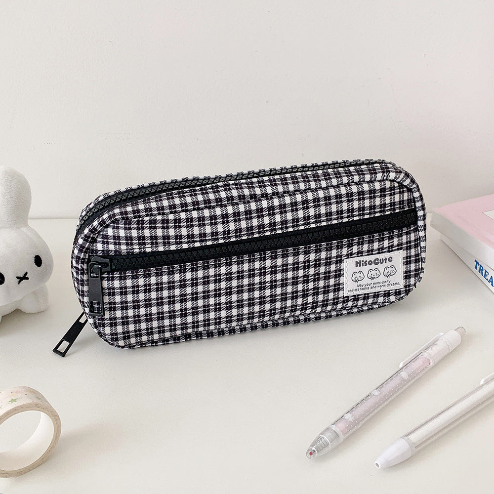 Stylish Gingham Checkered Pencil Case Stornfield