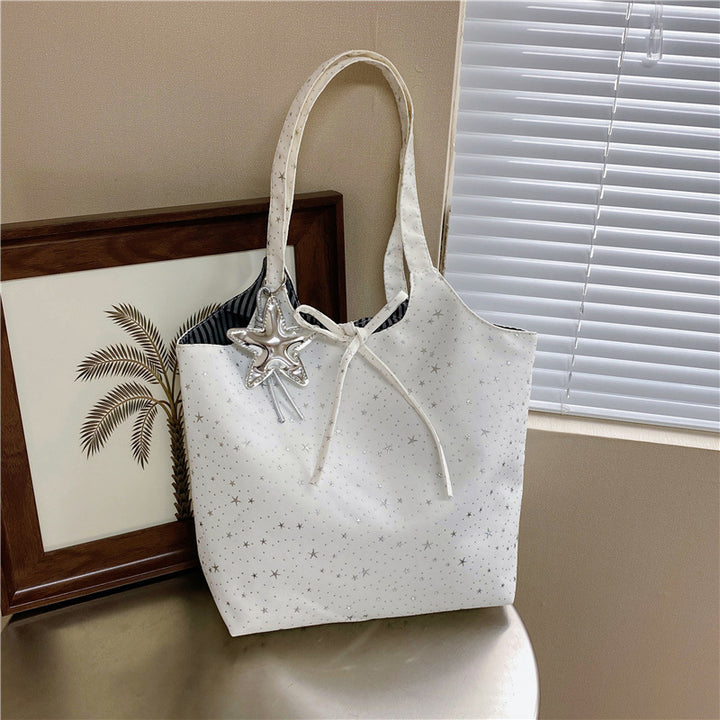 Stylish Star-Printed Tote Handbag