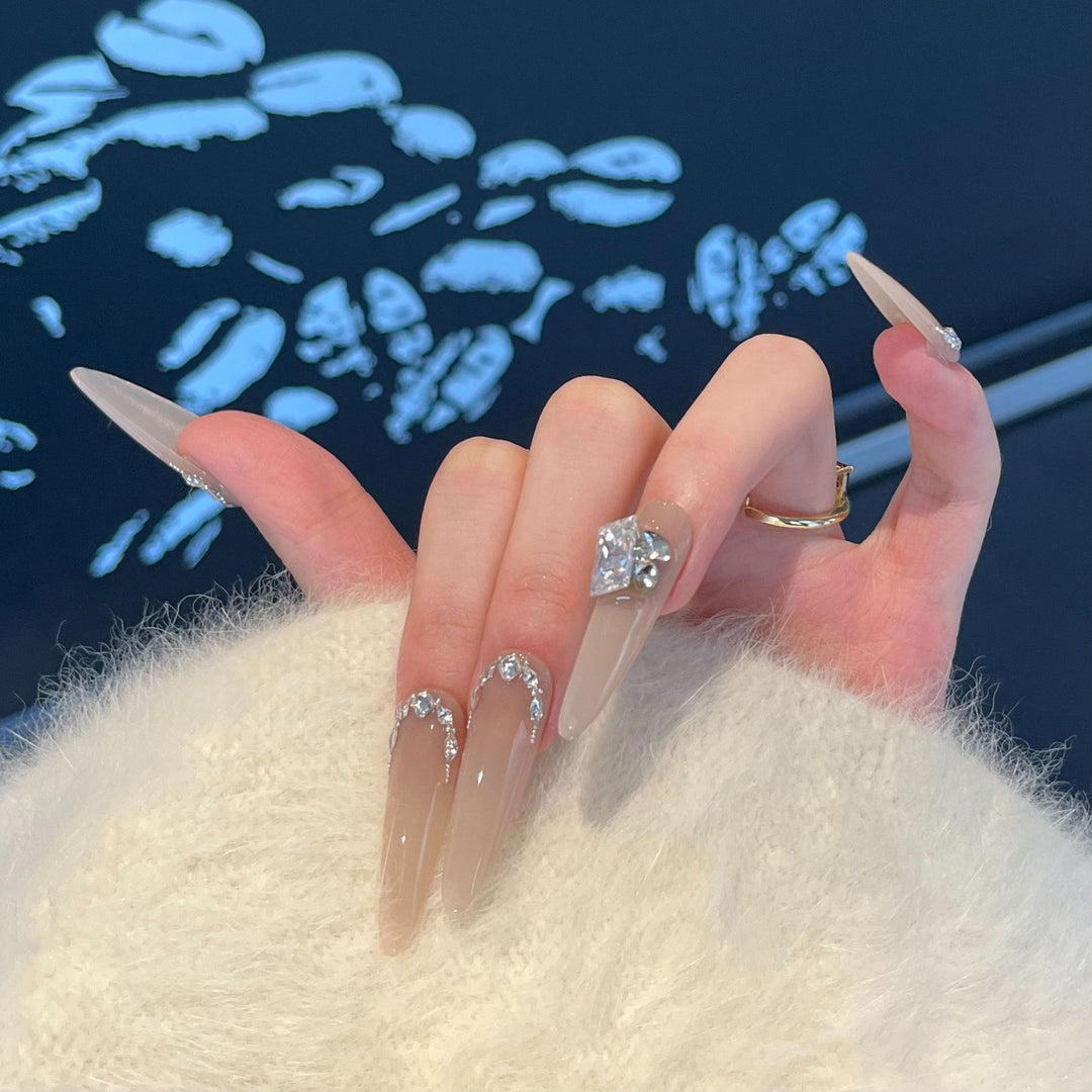 Rhinestone-Embellished Stiletto Press-On Nails Stornfield