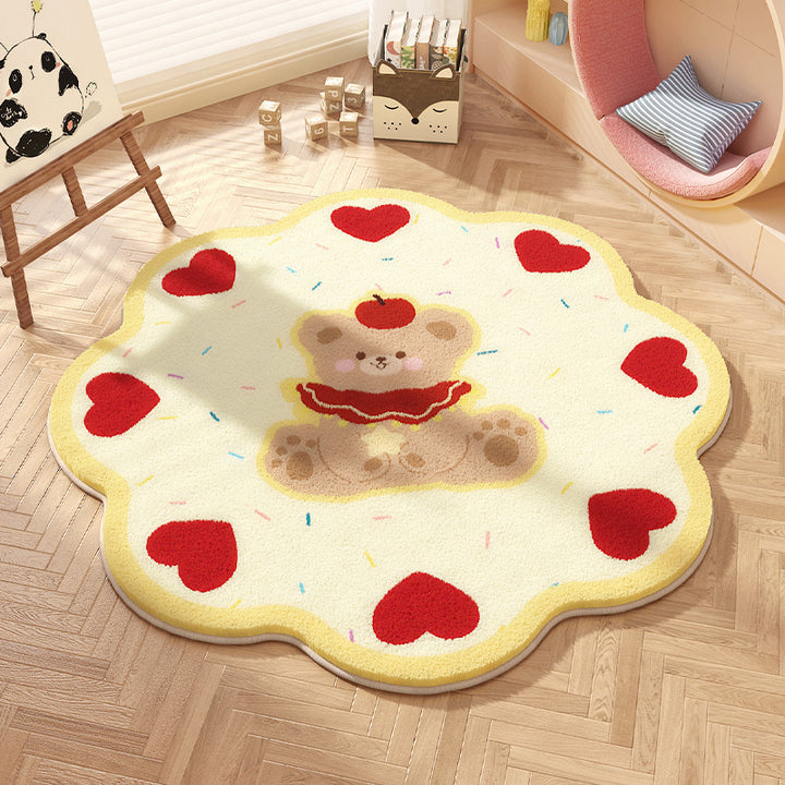 Playful Bow-Patterned Round Area Rug