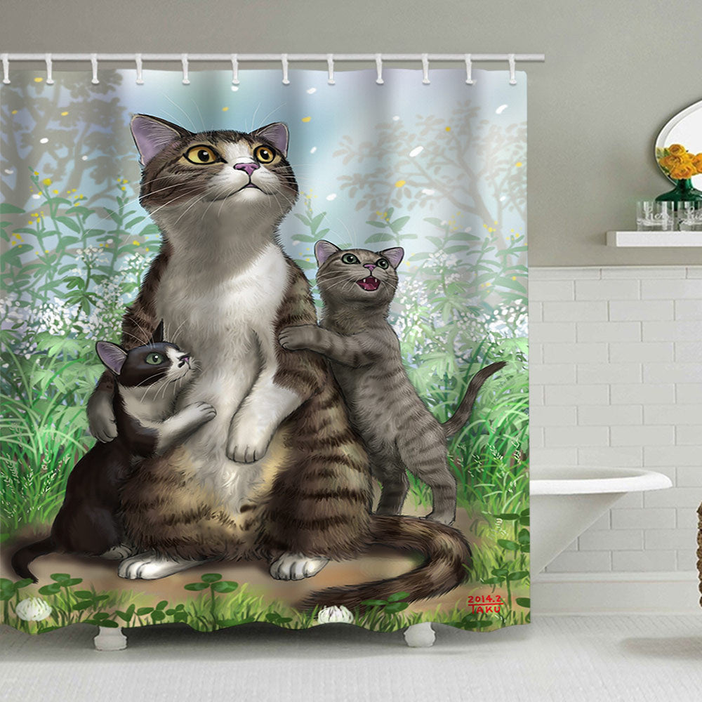 Artistic Dog Illustration Shower Curtain Stornfield