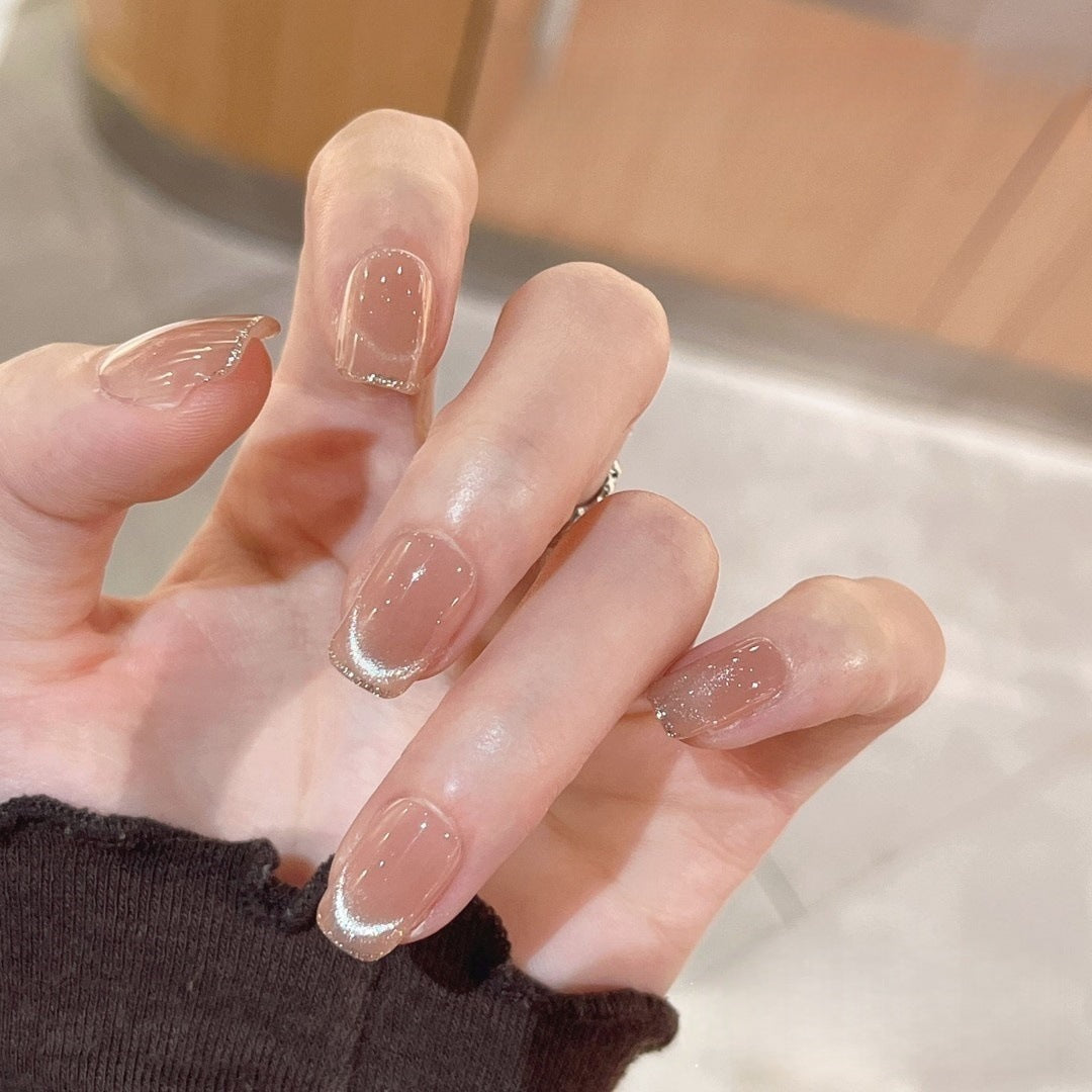 Artificial nails with elegant glitter fringe Stornfield