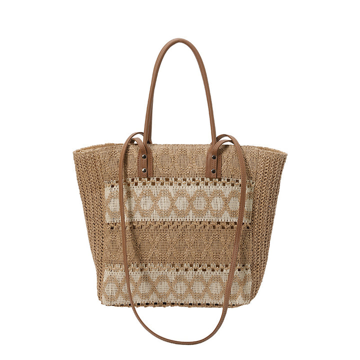 Woven Straw Market Tote Bag