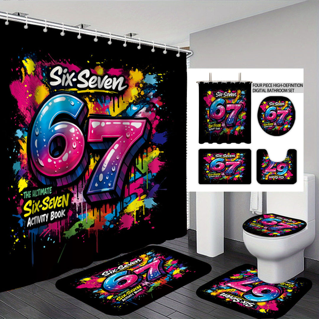 Digital Art-Themed Four-Piece Bathroom Set Stornfield