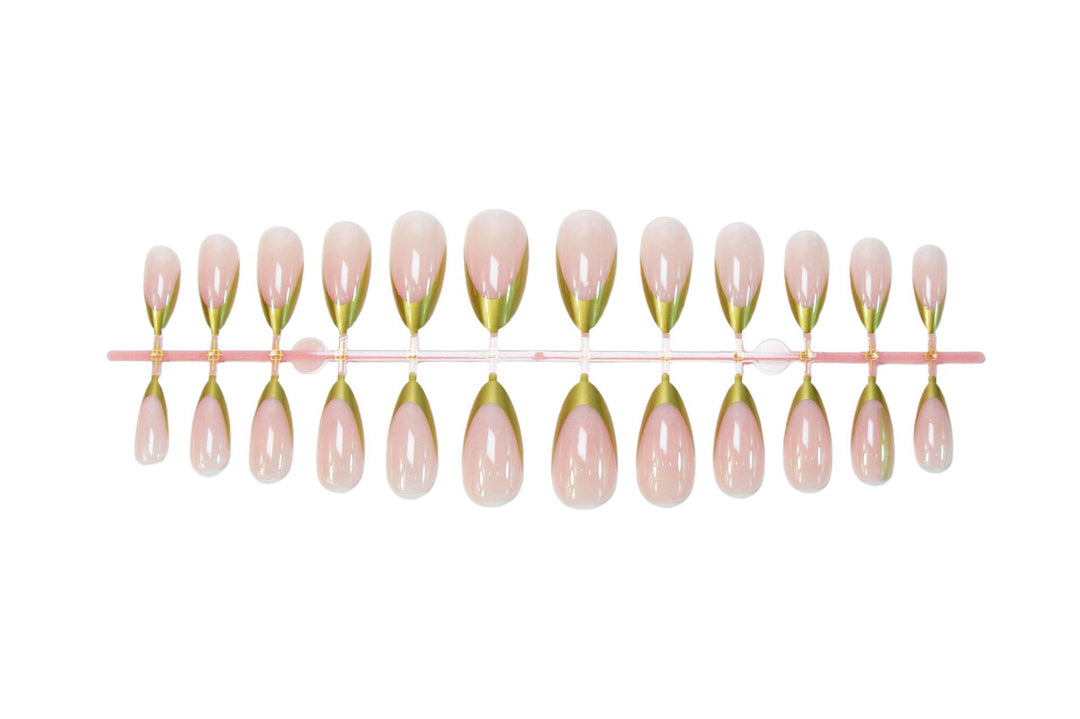 Artificial nails with elegant golden tip accent Stornfield