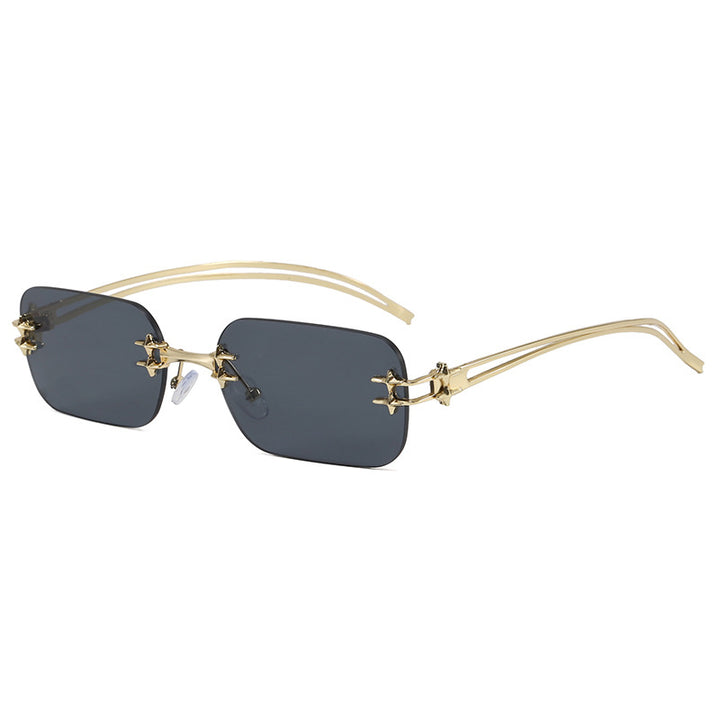 Fashionable metal sunglasses with rectangular frame Stornfield