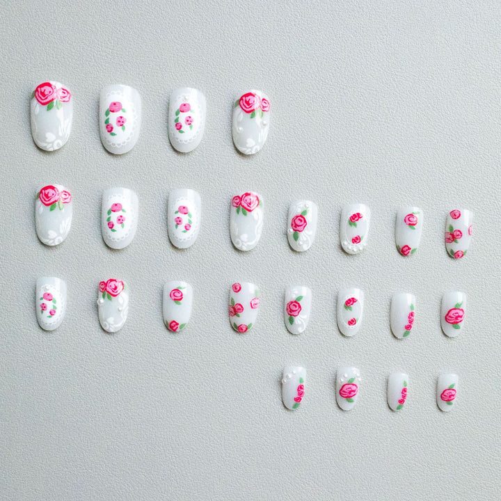 Floral Lace Design Nail Art Kit