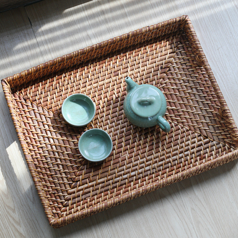 Unisex Rectangular Serving Tray made of natural wicker Stornfield