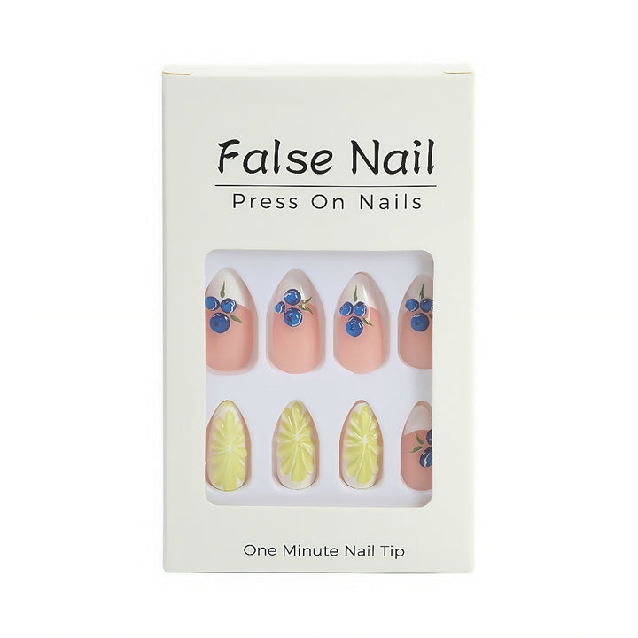 Artificial nails with elegant floral patterns and accents Stornfield