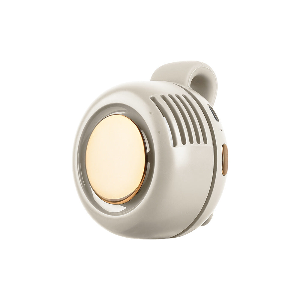 Cooling portable clip-on personal fan with warm LED light and rechargeable battery Stornfield
