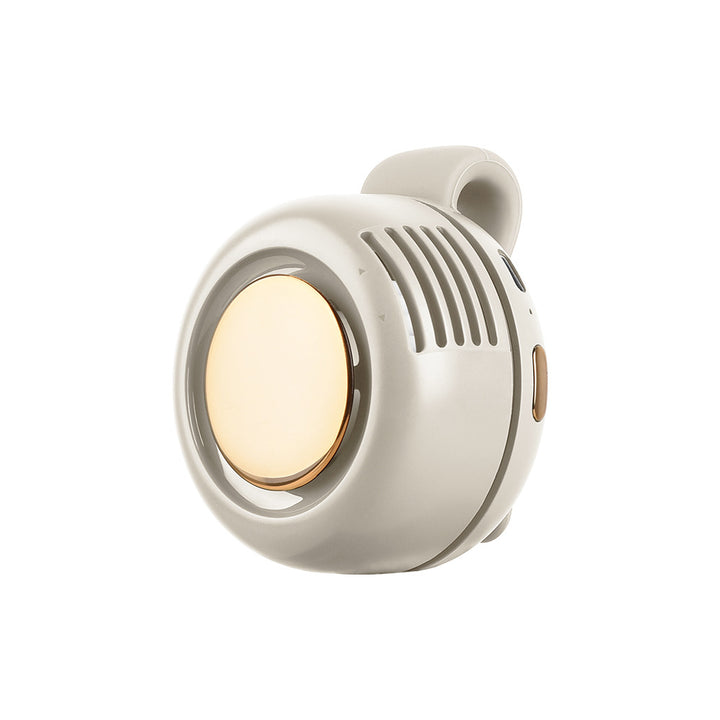 Cooling portable clip-on personal fan with warm LED light and rechargeable battery Stornfield