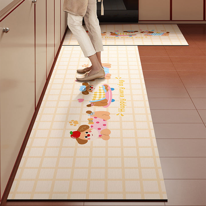 Cartoon-Themed Kitchen Runner Mat