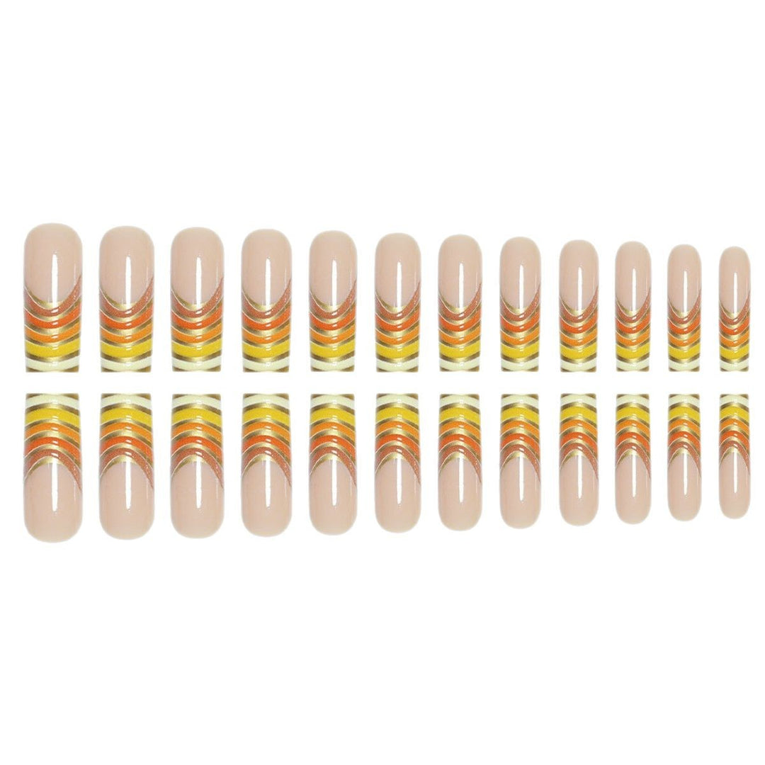 Striped French Tip Press-On Nails Stornfield
