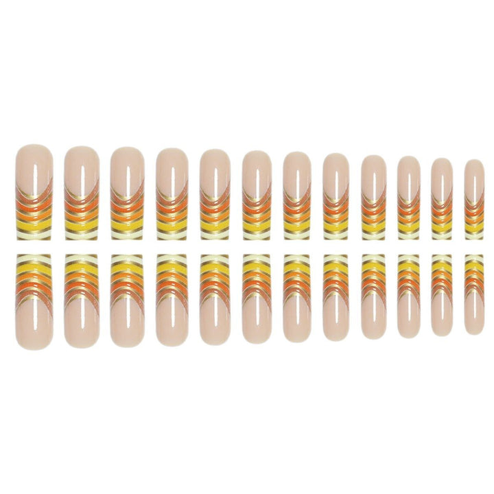Striped French Tip Press-On Nails Stornfield