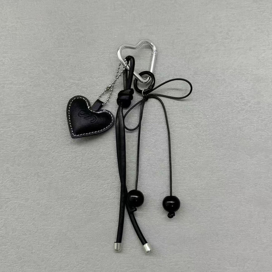 Heart-Shaped Leather Charm Keychain Stornfield