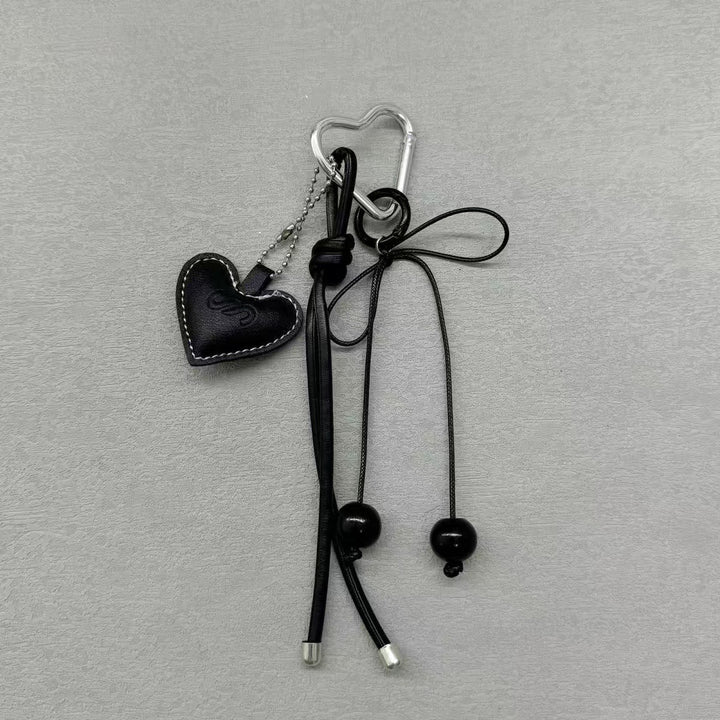 Heart-Shaped Leather Charm Keychain Stornfield