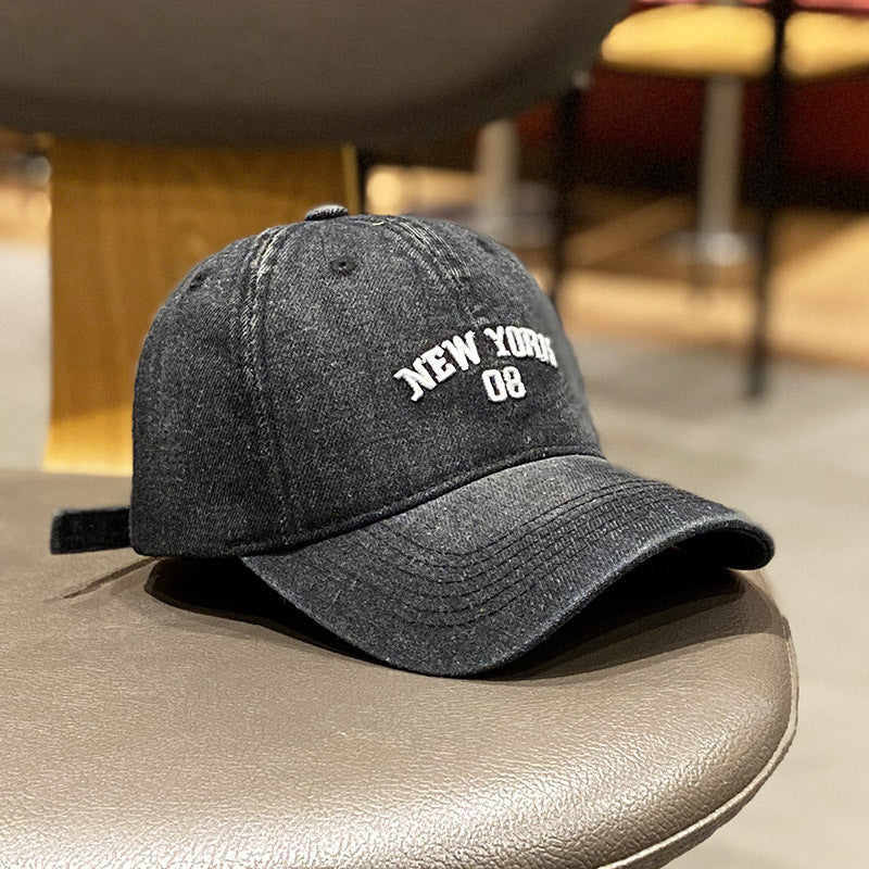 Men's Distressed Denim Style Baseball Cap Stornfield