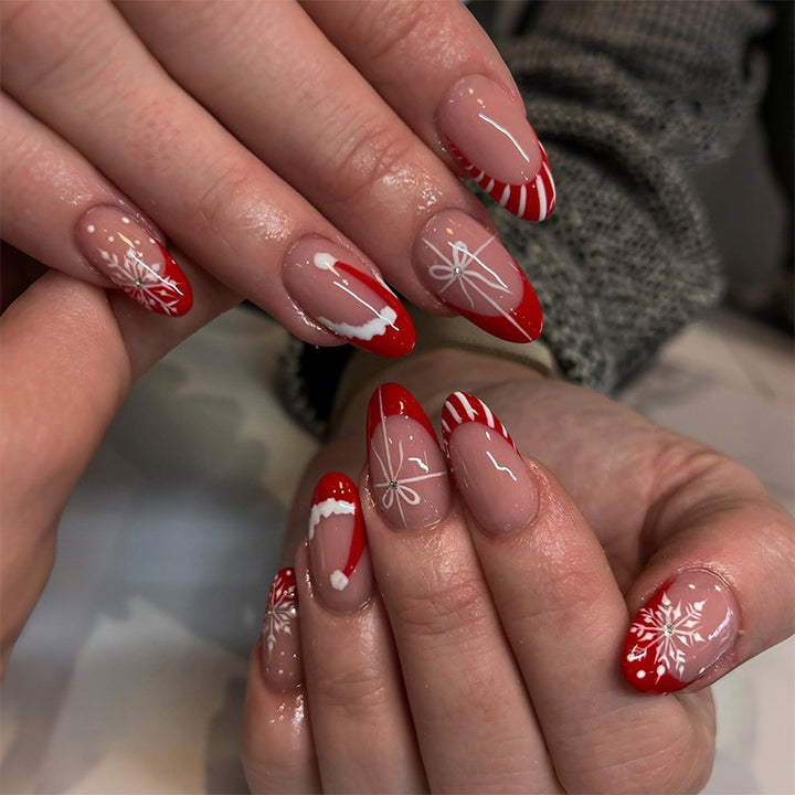 Winter-Themed Press-On Nail Art Set Stornfield