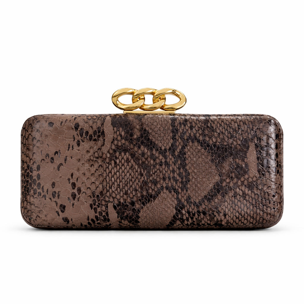 Textured Snakeskin Clutch