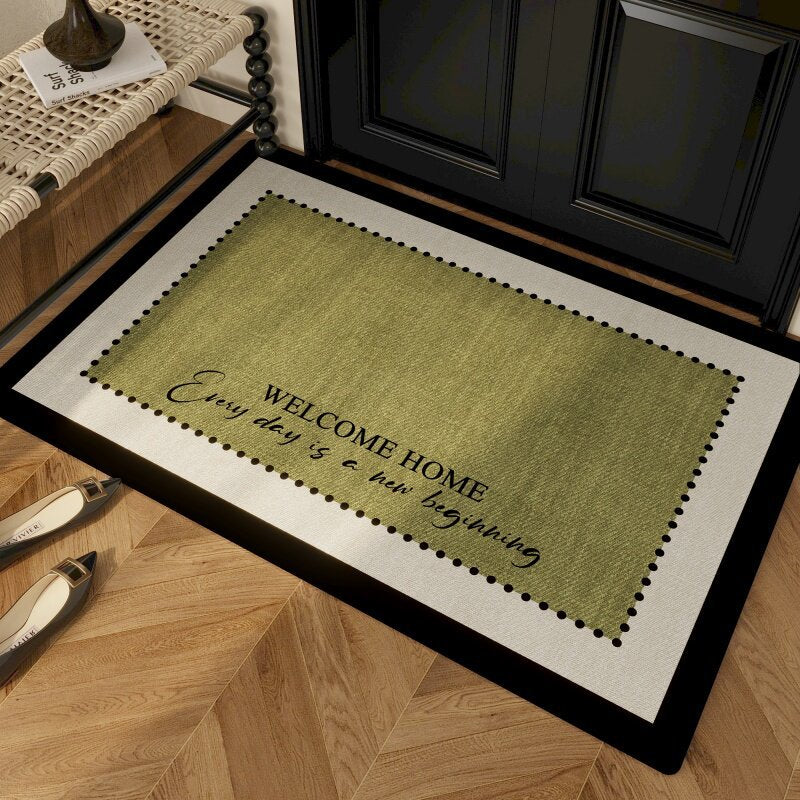 Elegant Floral Design Entrance Mat
