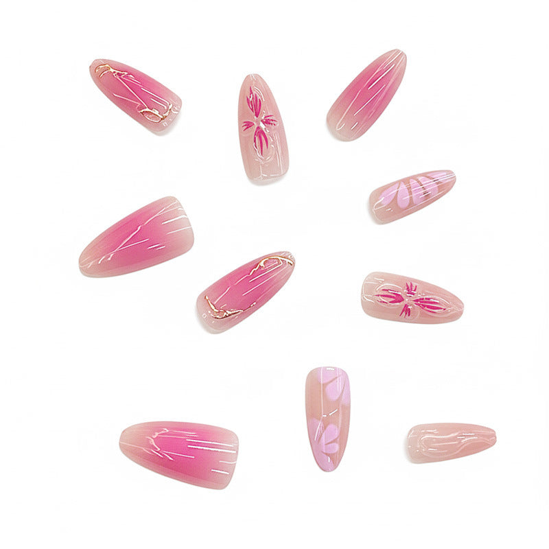 Artistic Floral Ombre Press-On Nail Set Stornfield