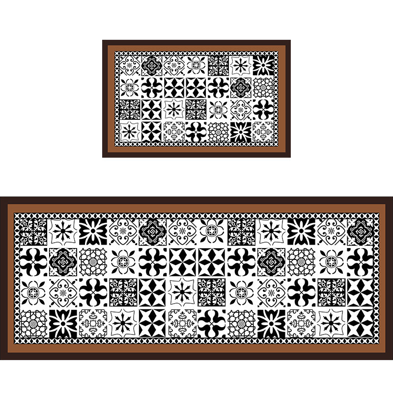 Geometric Pattern Bathroom Mat Set