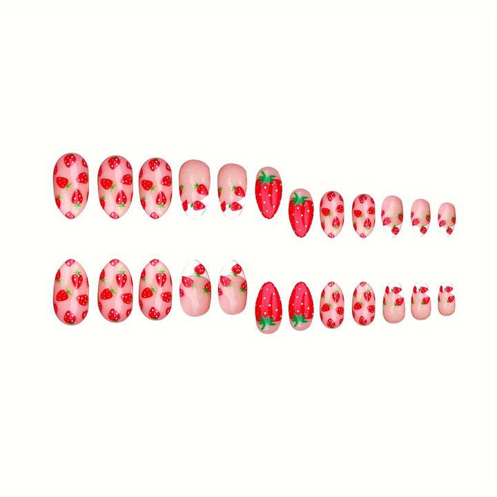Strawberry-Themed Press-On Nail Set Stornfield