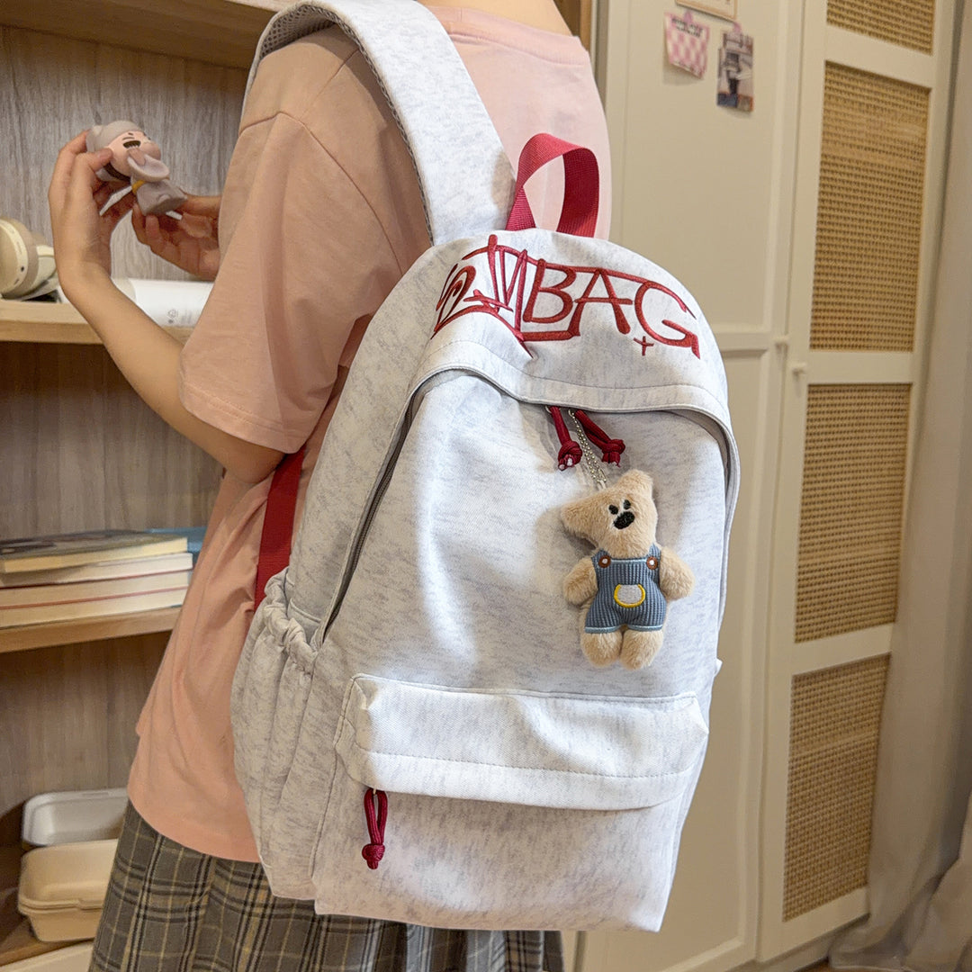 Casual Backpack with Cute Plush Keychain Stornfield