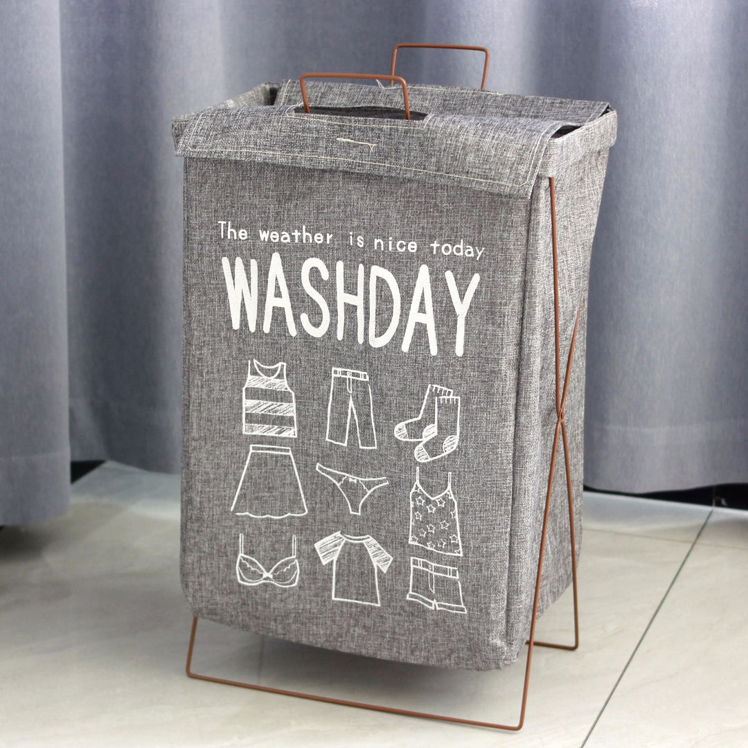 Decorative laundry basket with inspiring quotes Stornfield