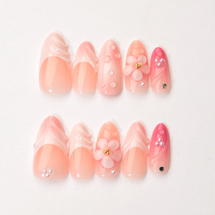 Creative Floral Accent Press-On Nails Stornfield