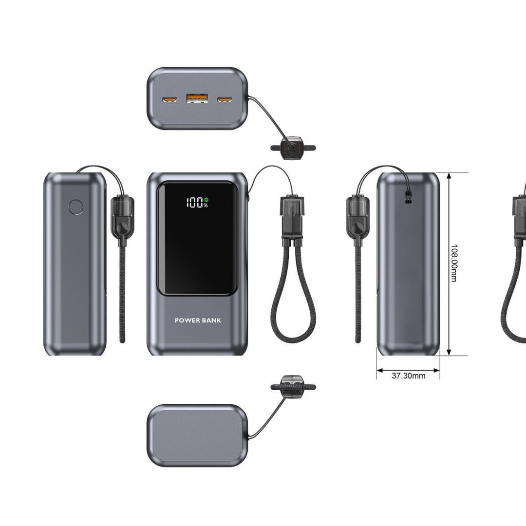 Portable power bank with digital charge indicator and compact design Stornfield