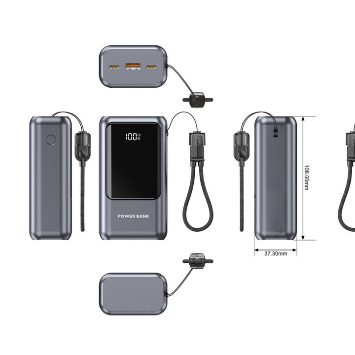 Portable power bank with digital charge indicator and compact design Stornfield
