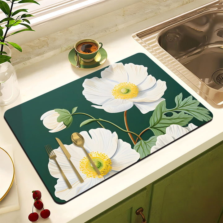 Decorative Floral Kitchen Mat