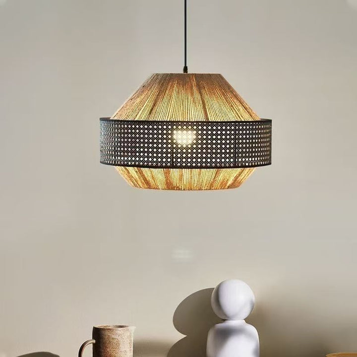 Woven Rattan Drum Pendant Light