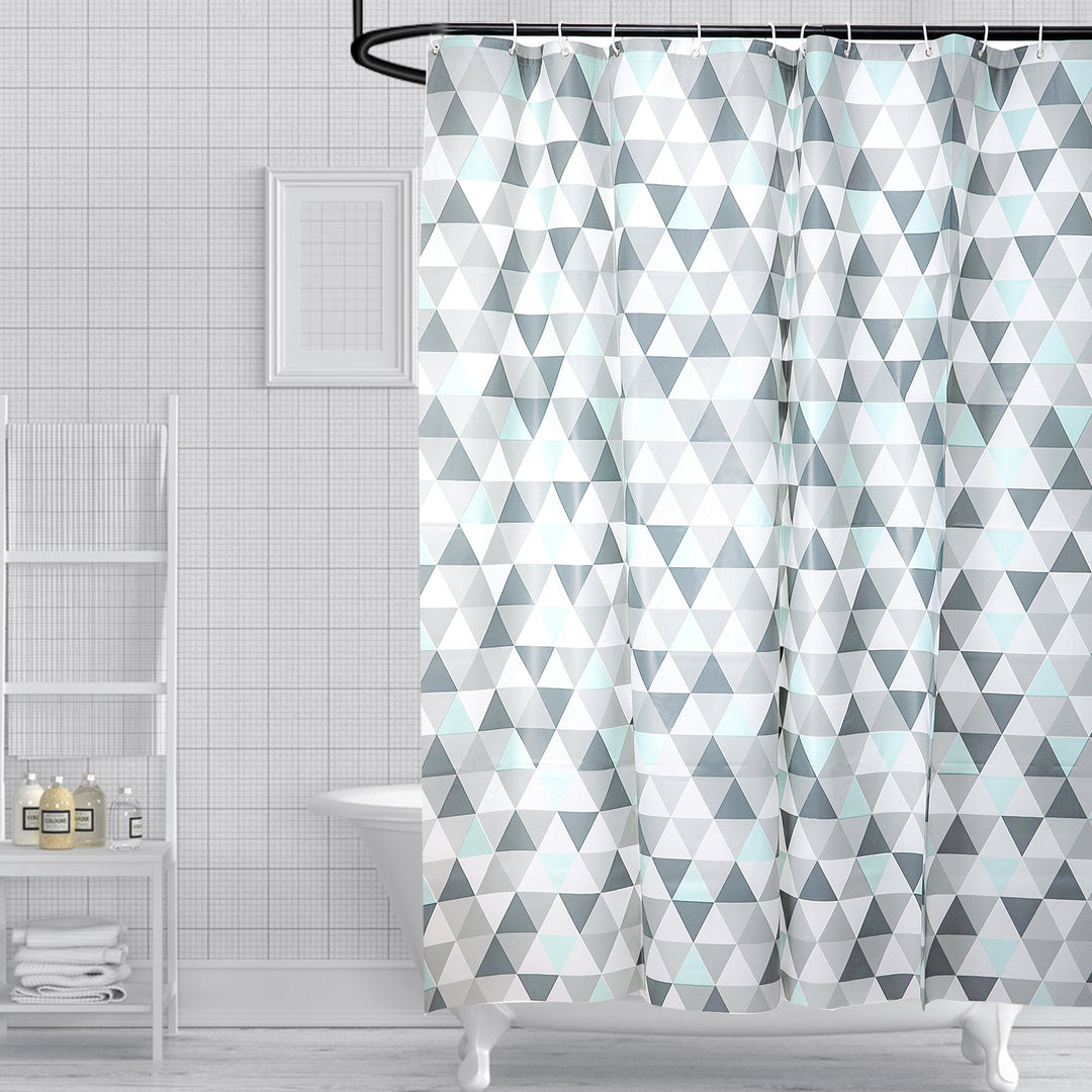Geometric Triangle Pattern Shower Curtain Stornfield