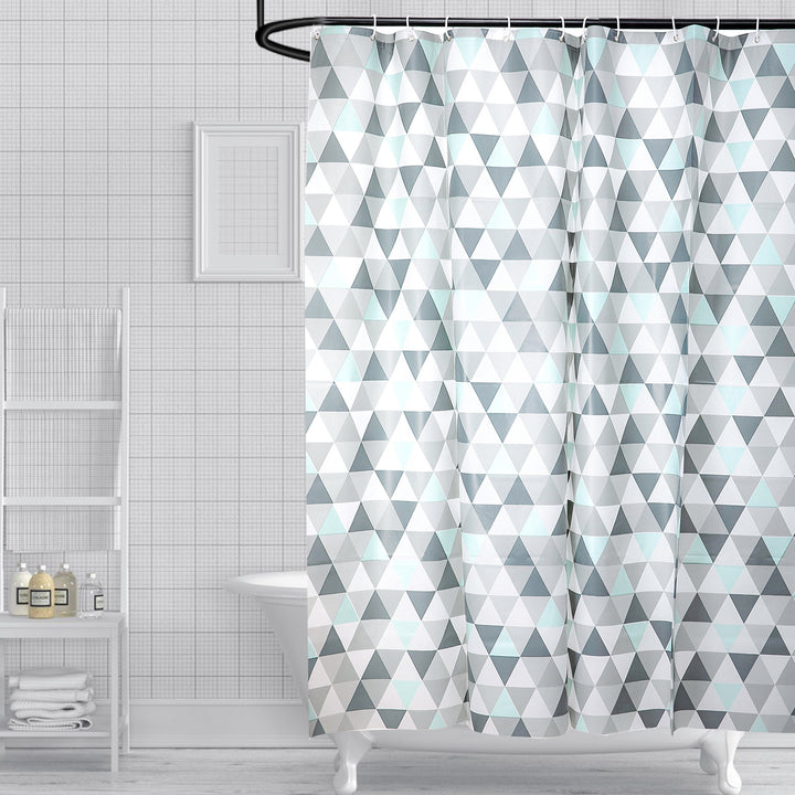 Geometric Triangle Pattern Shower Curtain Stornfield