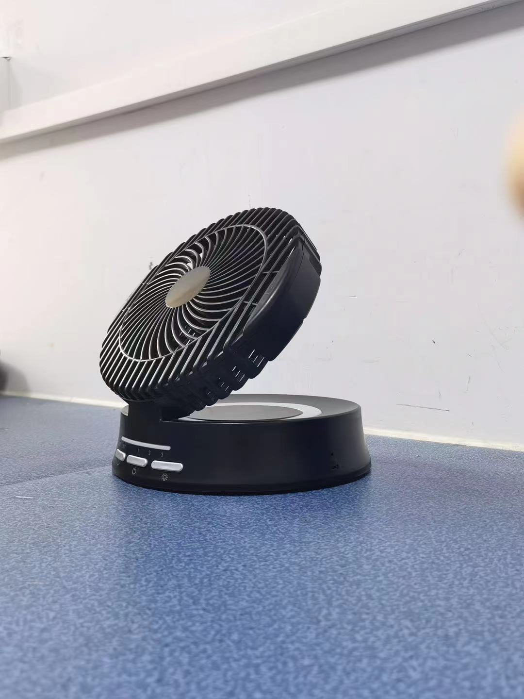 Unisex nan portable oscillating USB desk fan with adjustable tilt three speed silent motor and LED nightlight Stornfield