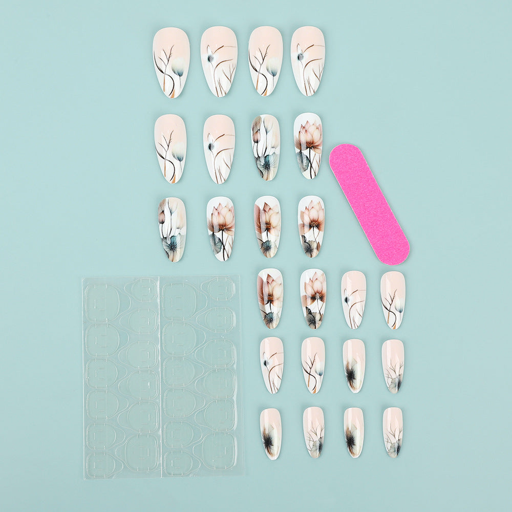 Artificial nail set with floral and artistic motifs Stornfield