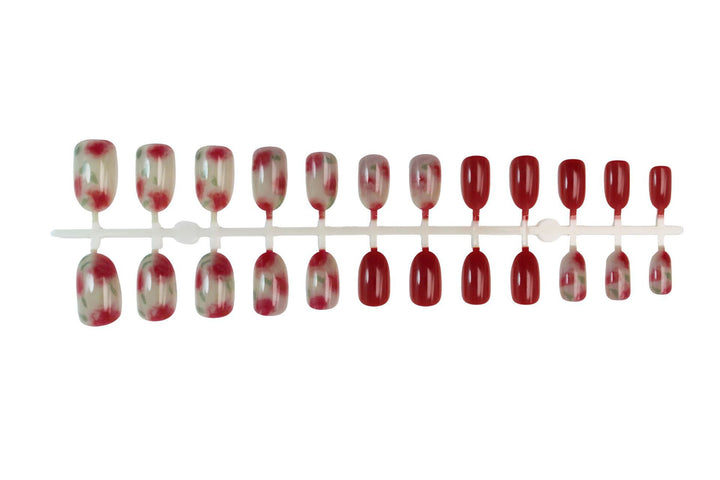 Nail art set with floral accents and glossy finish Stornfield