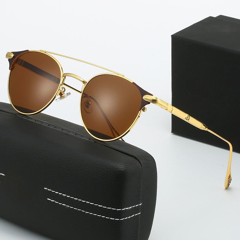 Women's round vintage sunglasses with high-quality metal frame and durable design Stornfield