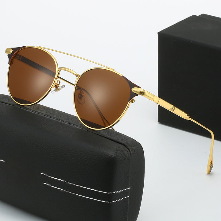 Women's round vintage sunglasses with high-quality metal frame and durable design Stornfield