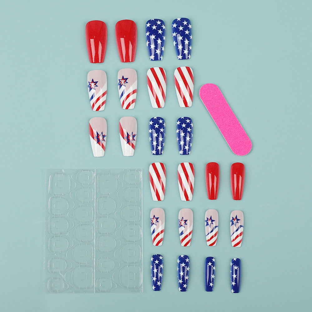 Artful nail tips in patriotic design Stornfield