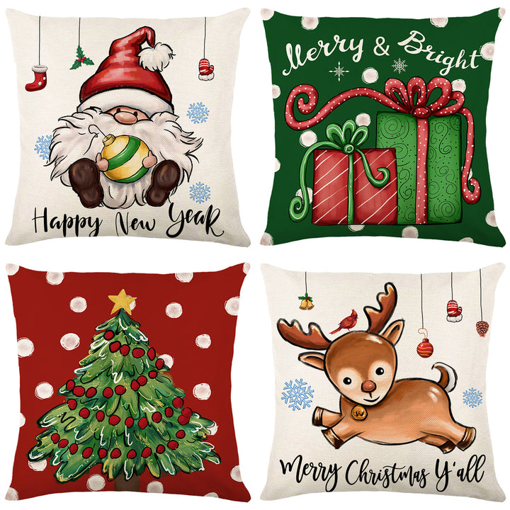 Festive Christmas Tree Decorative Throw Pillow Cover