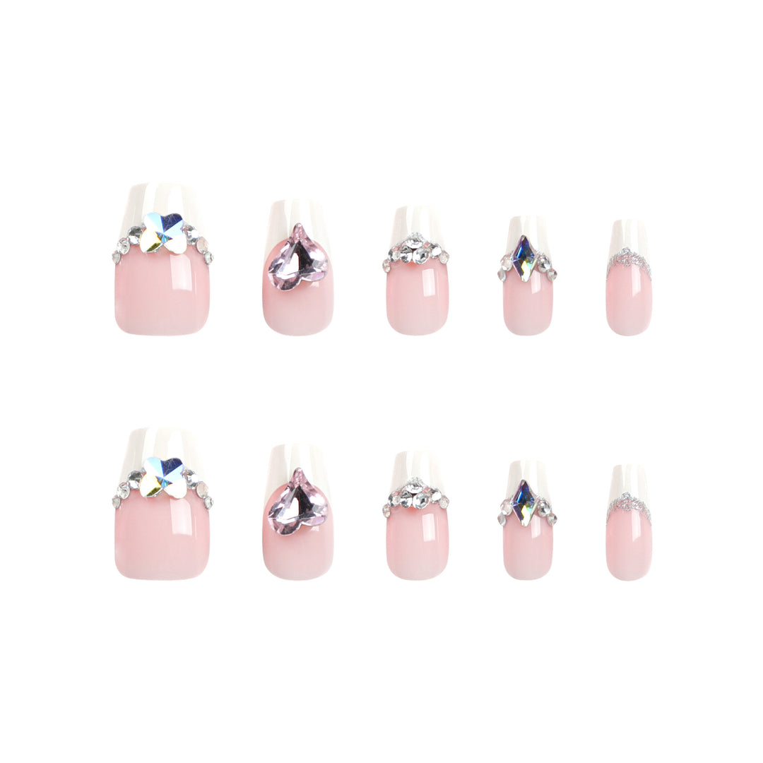 Artistic Nail Extensions with Gemstone Decorations Stornfield