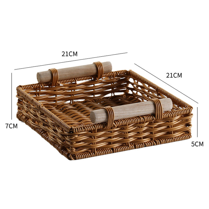 Unisex Practical Storage Basket with Wooden Handles Stornfield