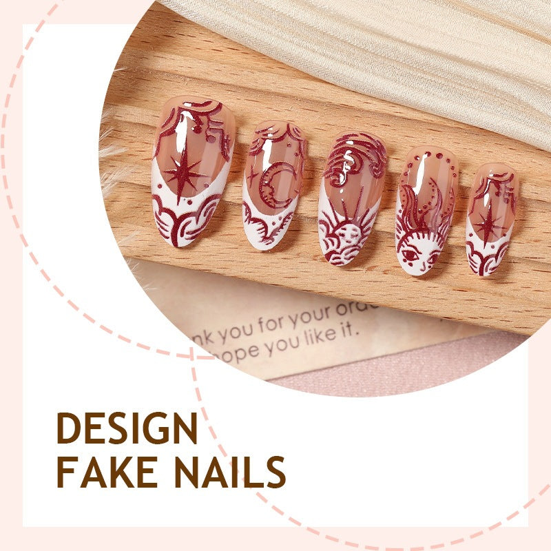 Nail art set with floral design and delicate embellishments Stornfield