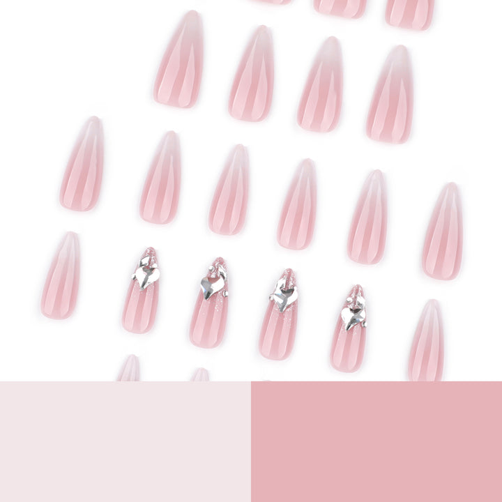 Elegant Stiletto Artificial Nails with Glitter Accents Stornfield