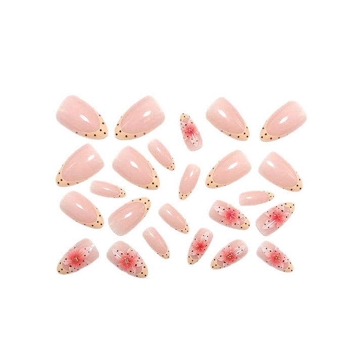 Artificial nails with floral design and elegant accents Stornfield