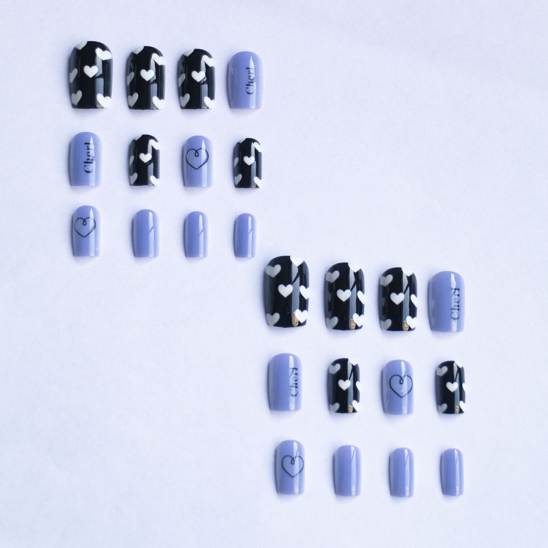 Artistic Heart and Text Nail Art Kit